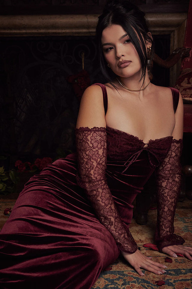 Kaia Evening Velvet Maxi Elbise