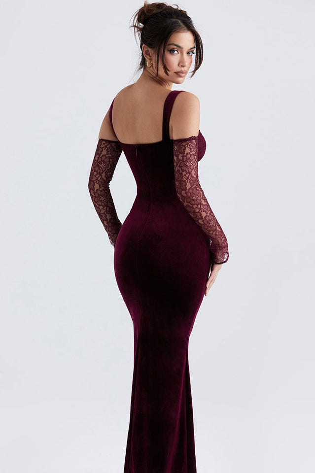 Kaia Evening Velvet Maxi Elbise