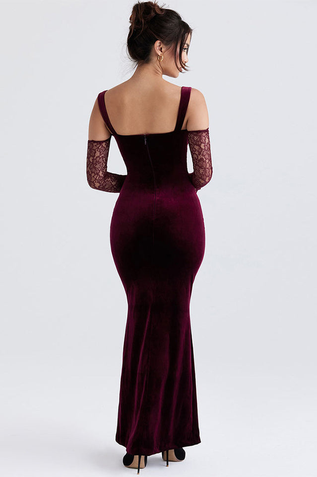 Kaia Evening Velvet Maxi Elbise