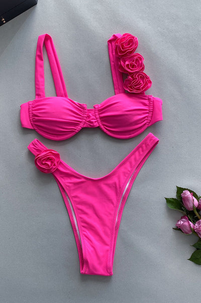 Çiçek Süslemeli Bikini Seti