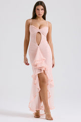 Gabriella Light Peach Ruffle Elbise