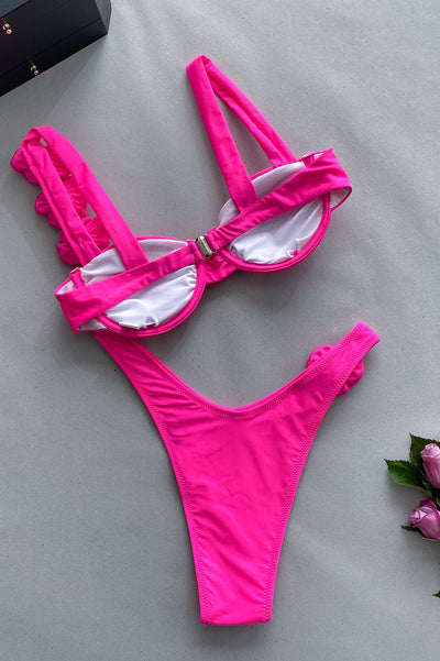 Çiçek Süslemeli Bikini Seti