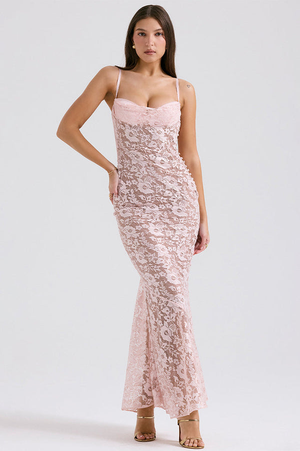 Azzurra Ice Blue Lace Elbise
