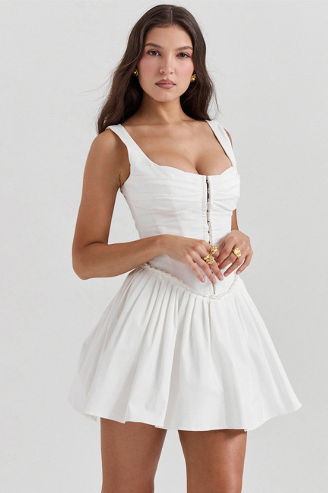 Cupid Pleated Mini Elbise