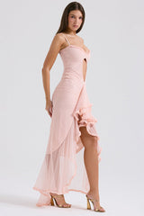 Gabriella Light Peach Ruffle Elbise
