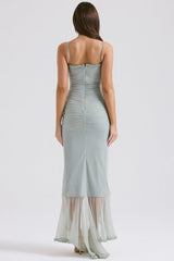 Gabriella Light Peach Ruffle Elbise