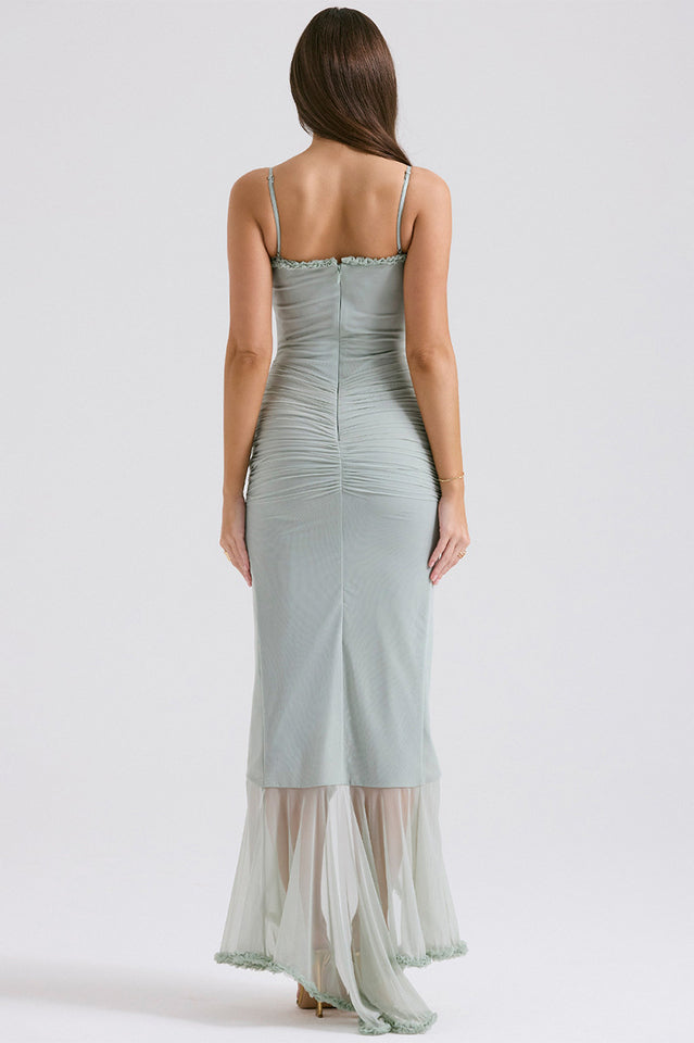 Gabriella Light Peach Ruffle Elbise