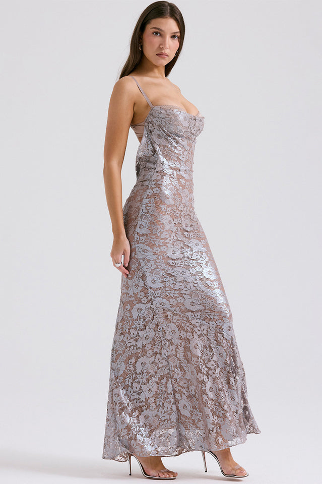 Azzurra Ice Blue Lace Elbise