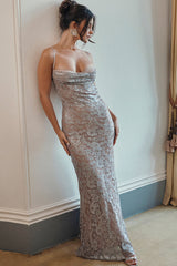 Azzurra Ice Blue Lace Elbise