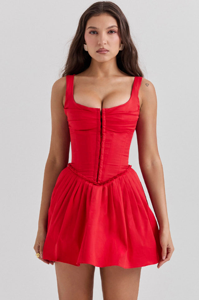 Cupid Pleated Mini Elbise