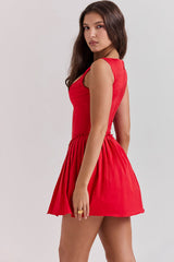 Cupid Pleated Mini Elbise