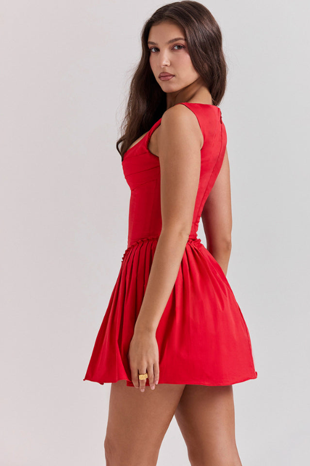 Cupid Pleated Mini Elbise