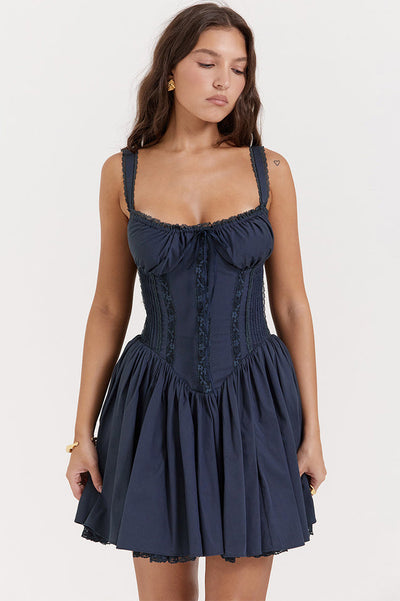 Pietra White Corset Mini Elbise