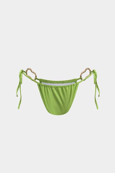 Metalik Büzgülü Bağlamalı Sırt Dekolteli Bikini Takımı