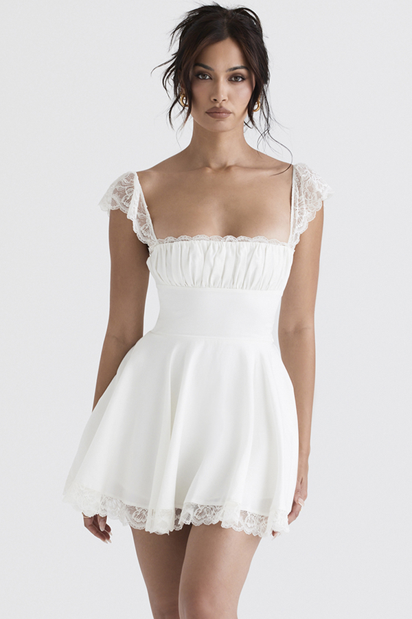 Lace A-Line Mini Elbise