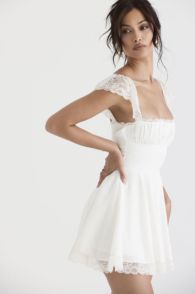 Lace A-Line Mini Elbise
