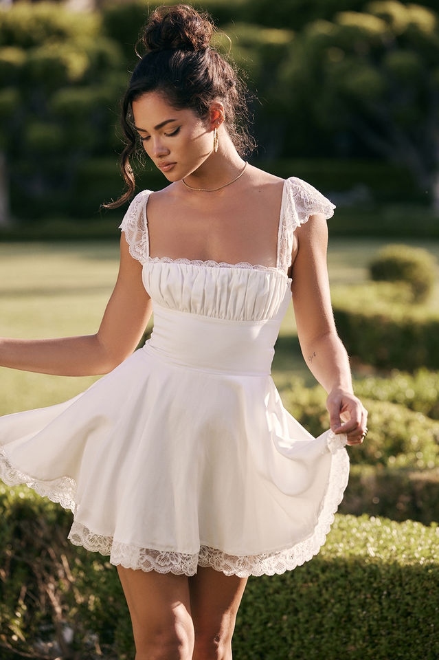 Lace A-Line Mini Elbise