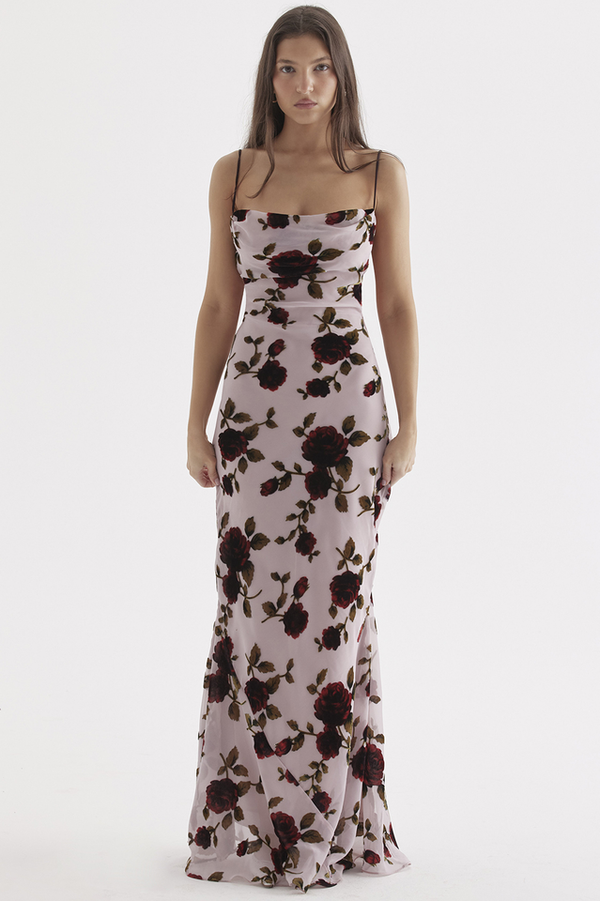 Pink Devoured Craft Maxi Elbise