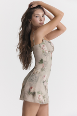 Christian Vintage Floral Mini Elbise