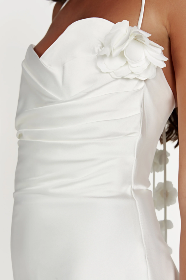 Otillie Rose Halter Satin Mini Elbise