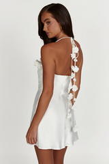 Otillie Rose Halter Satin Mini Elbise