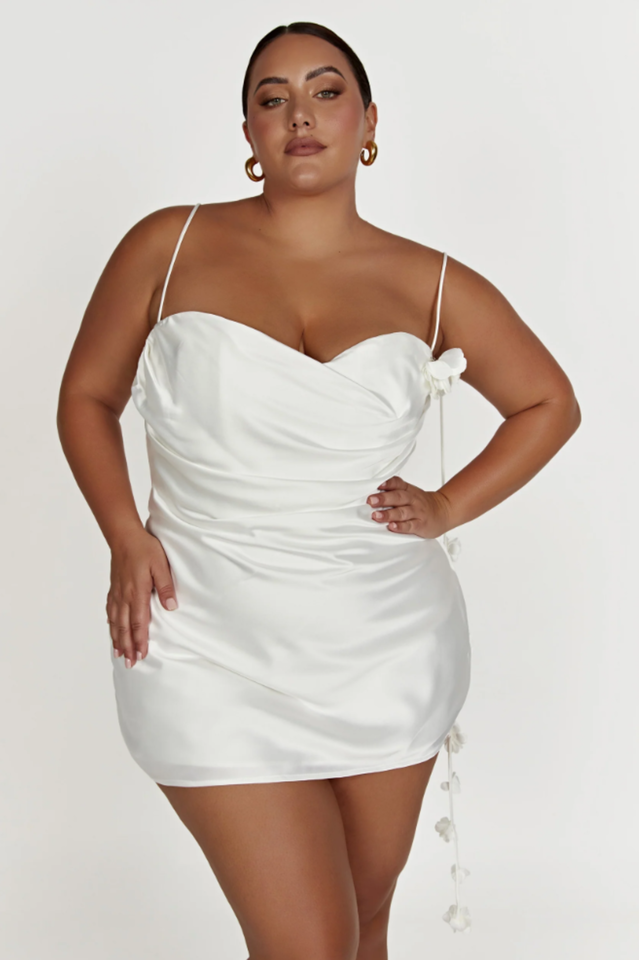 Otillie Rose Halter Satin Mini Elbise