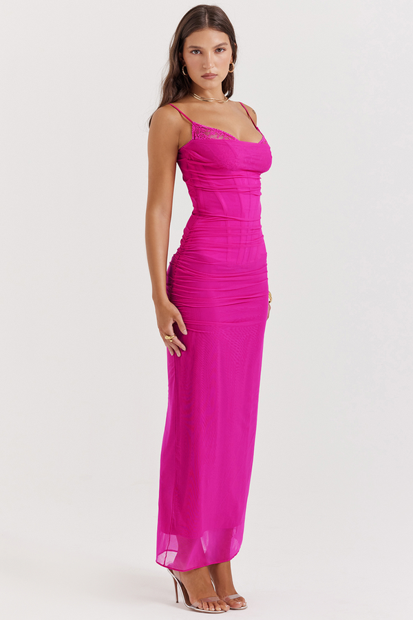 Nalini Fuchsia Maxi Elbise