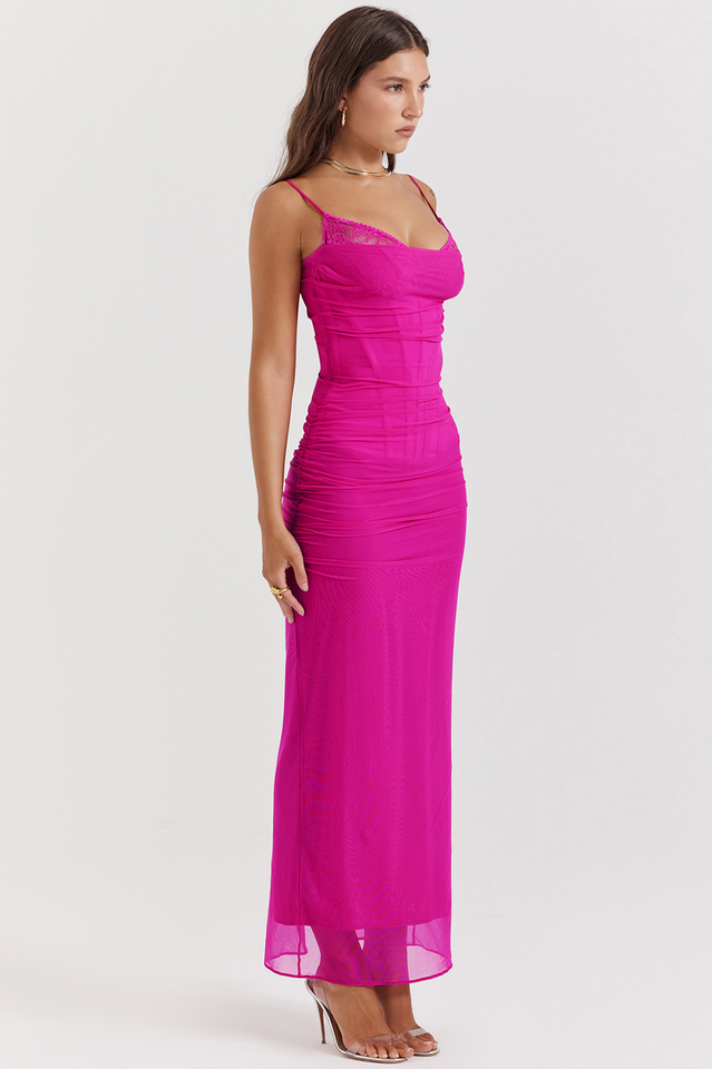 Nalini Fuchsia Maxi Elbise