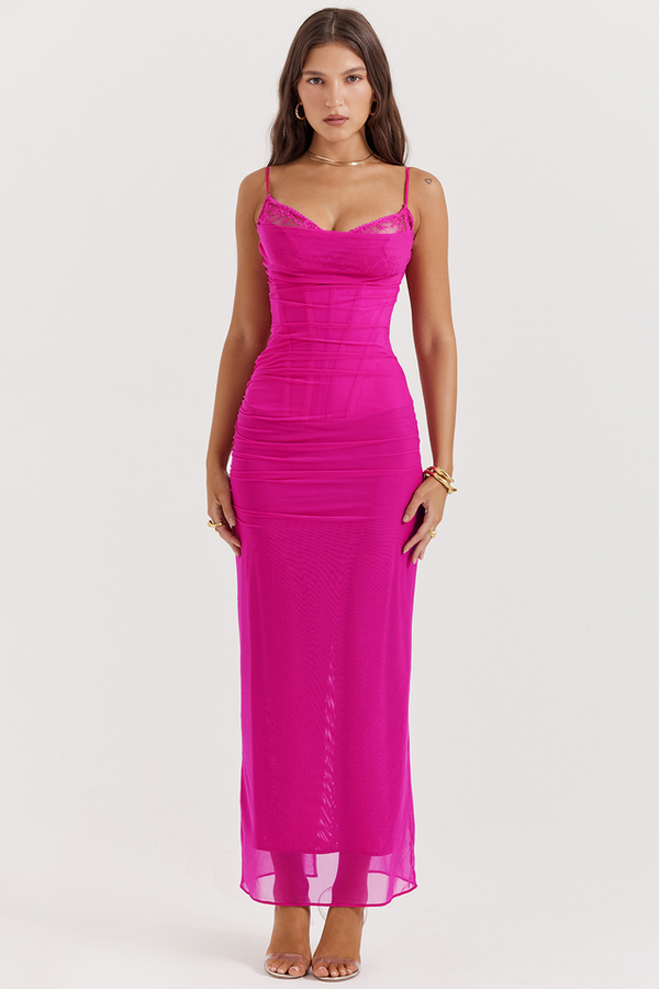 Nalini Fuchsia Maxi Elbise