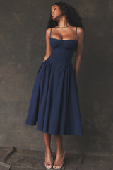 Samaria French Navy Corset Elbise