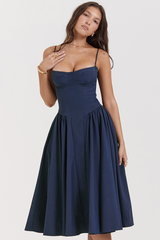 Samaria French Navy Corset Elbise