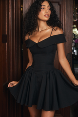 Elida Black Mini Elbise