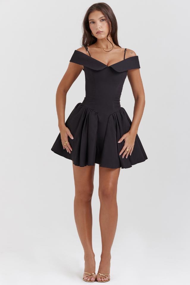 Elida Black Mini Elbise