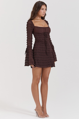 Marisa Rich Brown Lace Elbise