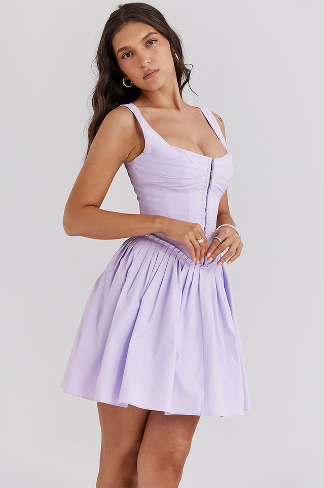 Cupid Pleated Mini Elbise